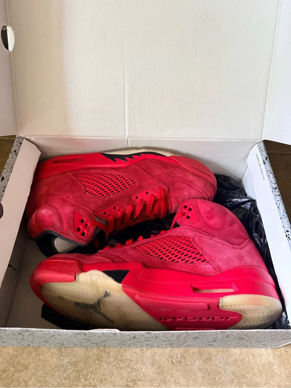 Jordan 5 Red Suede Size 9.5 Great Condition Original Box Men’s FAST SHIPPING